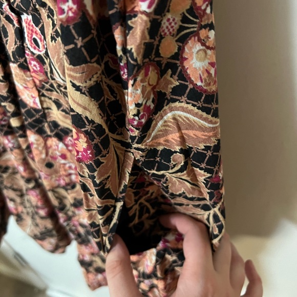 By Anthropologie Ruffled Tunic Dress Black Motif Short Sleeve Mini Size L - Picture 7 of 11